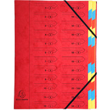 EXACOMPTA Trieur, A4, carton, 24 compartiments, rouge