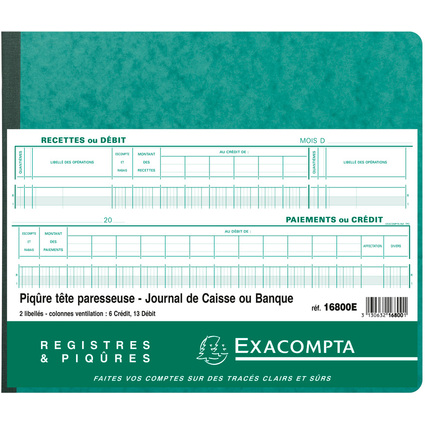 EXACOMPTA Piqre "Journal de caisse ou banque", 270 x 320 mm