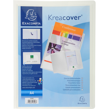 EXACOMPTA Chemise personnalisable Kreacover, PP, A4, blanc