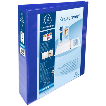 EXACOMPTA Classeur personnalisable Kreacover, A4 Maxi, bleu