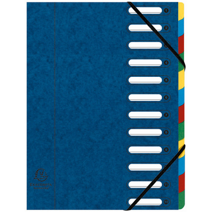 EXACOMPTA Trieur Harmonika, A4, 12 compartiments, bleu