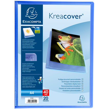 EXACOMPTA Protge-documents Kreacover, A4, PP, bleu
