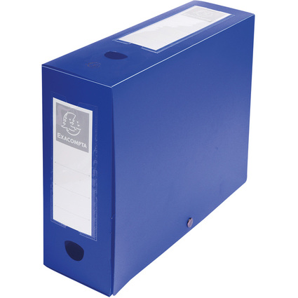 EXACOMPTA Bote d'archives  pression, PP, 100 m, bleu
