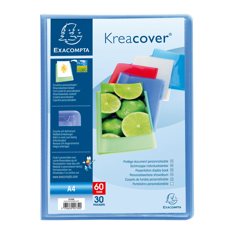 EXACOMPTA Protège-documents personnalisable PP KREACOVER 80 vues
