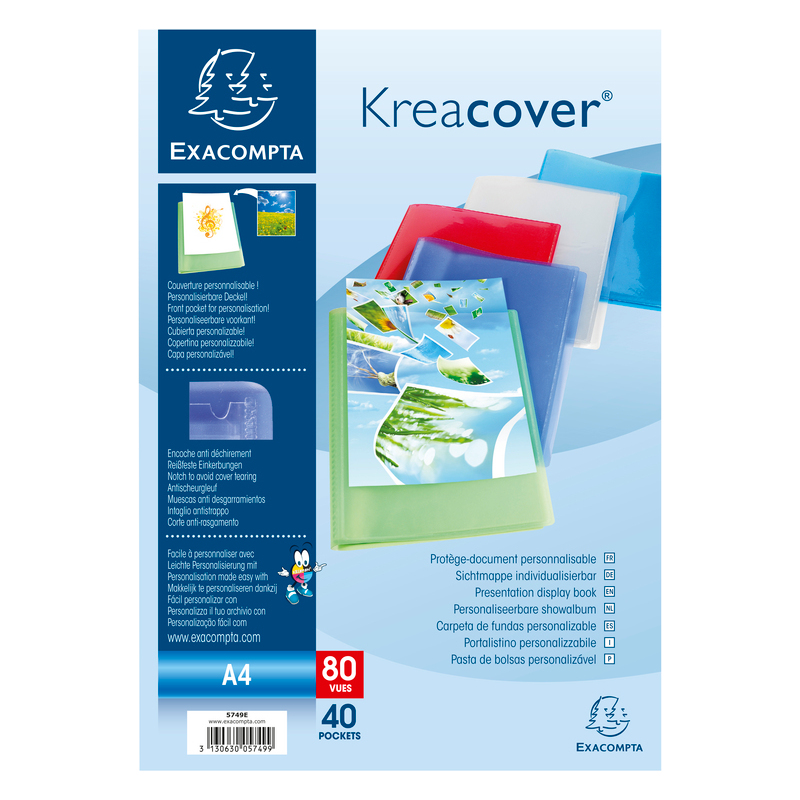EXACOMPTA Protège-documents Kreacover, A4, PP, assorti
