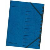 herlitz trieur easyorga, A4, carton, 12 compartiments, bleu