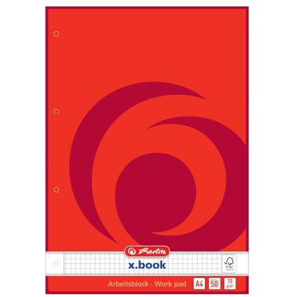 herlitz Bloc de bureau A4, 50 feuilles, quadrill