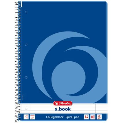 herlitz Cahier  spirales x.book, A4, 160 pages, lign