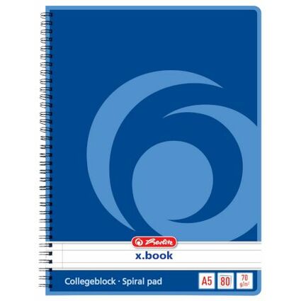 herlitz Cahier  spirales x.book A5, 160 pages, lign