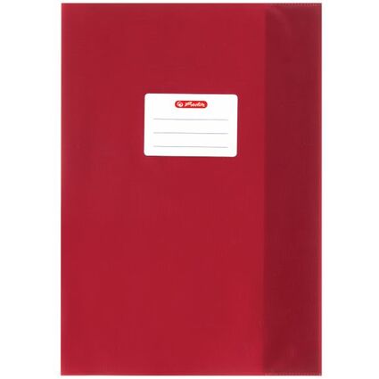 herlitz Protge-cahier format A4, gaufr (raphia), PP, rouge
