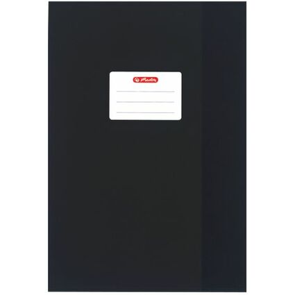 herlitz Protge-cahier format A4, gaufr (raphia), PP, noir