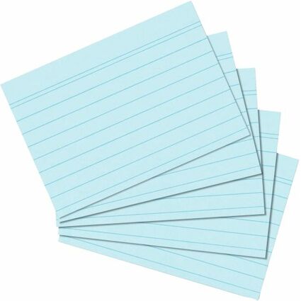 herlitz Fiches bristol, A6, lign, bleu