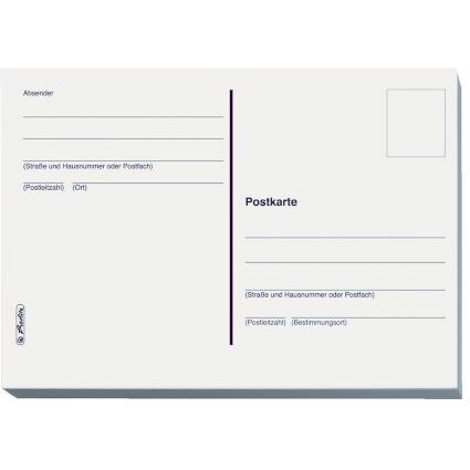 herlitz Cartes postales, format A6, 170 g/m2, blanc