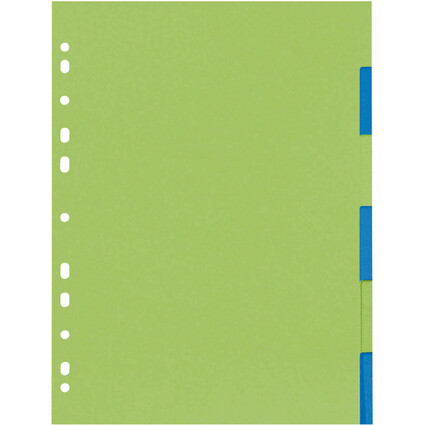 herlitz Intercalaires carton GREENline, A4, 6 touches, uni