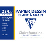 Clairefontaine papier dessin "Blanc  Grain", 210 x 297 mm