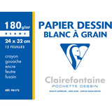 Clairefontaine papier dessin "Blanc  Grain", 240 x 320 mm