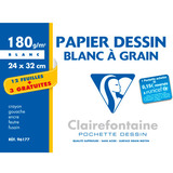 Clairefontaine papier dessin "Blanc  Grain", pack promo