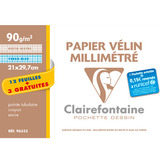 Clairefontaine papier vlin millimtr, A4, pack promo