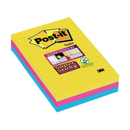 Post-it Bloc note adhsif Super Sticky Notes, 101x152 mm