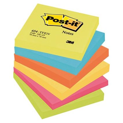 Post-it Bloc-note adhsif, 76 x 76 mm, Energetic Collection