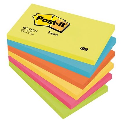 Post-it Bloc-note adhsif, 127 x 76 mm, Energetic Collection