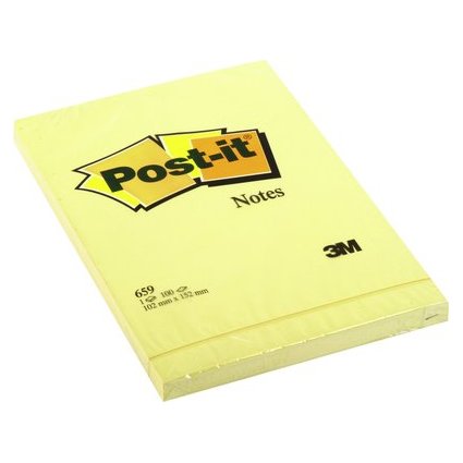 Post-it Bloc-note adhsif, 102 x 152 mm, jaune