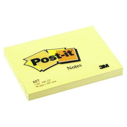 Post-it Bloc-note adhsif, 102 x 70 mm, jaune