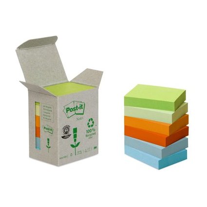 Post-it Bloc-note adhsif Recycling, 38 x 51 mm, 4 couleurs