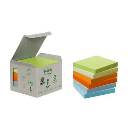 Post-it Bloc-note adhsif Recycling, 76 x 76 mm, 4 couleurs