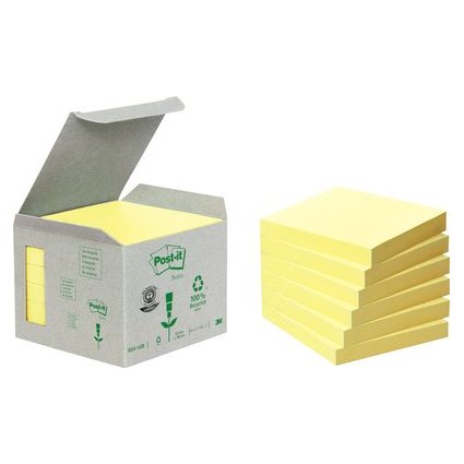 Post-it Bloc-note adhsif Recycling, 76 x 76 mm, jaune