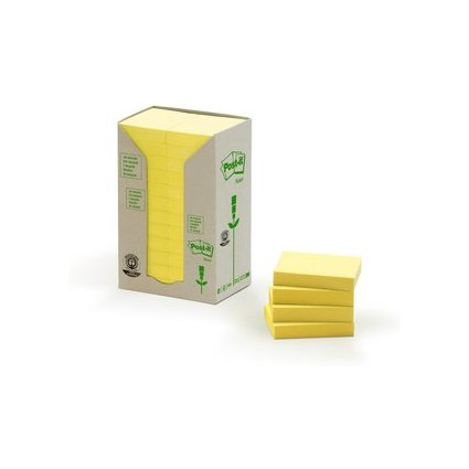 Post-it Bloc-note adhsif Recycling, 38 x 51 mm, jaune