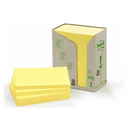 Post-it Bloc-note adhsif Recycling, 127 x 76 mm, jaune