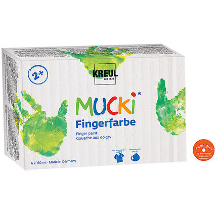 KREUL Gouache aux doigts "MUCKI", 150 ml, kit de 6