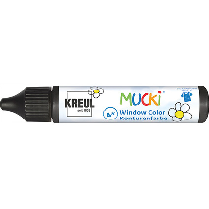 KREUL Window Color Peinture de contour Pen"MUCKI",noir,29 ml