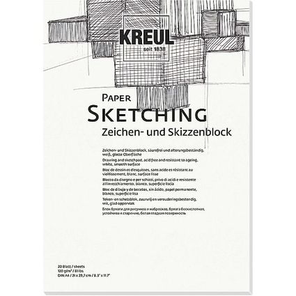 KREUL Bloc pour artistes Paper Sketching, A4, 20 feuilles