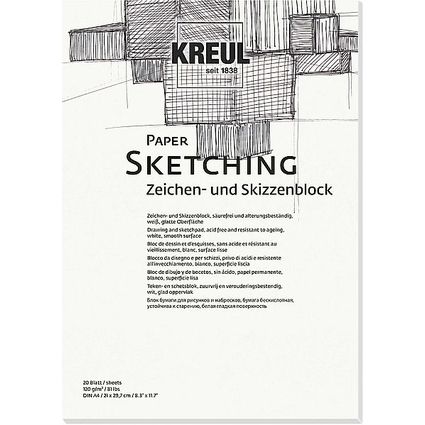 KREUL Bloc pour artistes Paper Sketching, A3, 20 feuilles