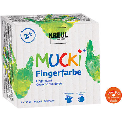 KREUL Gouache aux doigts "MUCKI", 150 ml, kit de 4