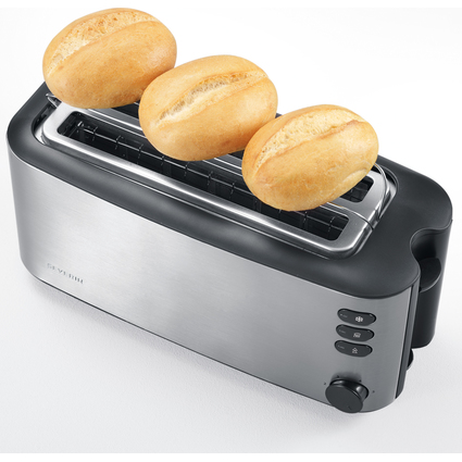 SEVERIN Grille-pain pour 4 tranches AT 2509, inox / noir