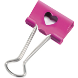 RAPESCO pince double clip, (L)32 mm, coeur, rose
