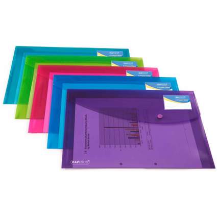 RAPESCO Pochette  documents, A4+, PP, couleurs assorties