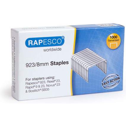 RAPESCO Agrafes 923/8, 1.000 pices, galvanis