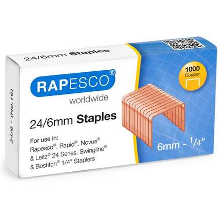 RAPESCO Agrafes 24/6, cuivr et galvanis