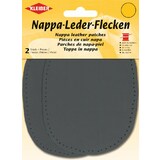 KLEIBER patch en cuir nappa, 125 x 100 mm, gris fonc