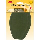 KLEIBER patch imitation cuir velours, 185x95 mm, olive