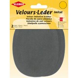 KLEIBER patch imitation cuir velours, 130x100 mm, gris moyen