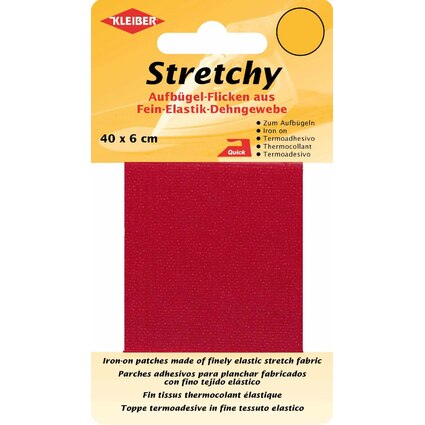 KLEIBER Patch thermocollant lastique, 400 x 60 mm, rouge