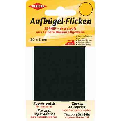 KLEIBER Patch thermocollant Zephir, 300 x 60 mm, noir