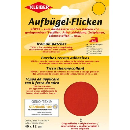 KLEIBER Patch thermocollant Kper, 400 x 120 mm, rouge