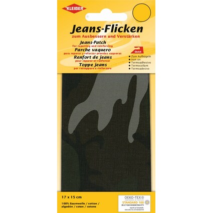 KLEIBER Patch thermocollant pour jeans, 170 x 150 mm, vert