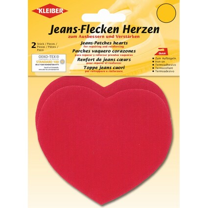KLEIBER Patch thermocollant pour jeans Coeur, rouge